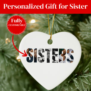 Sisters Photo Collage Ornament Gift