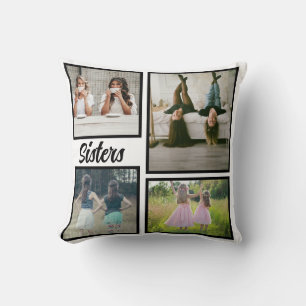 Sisters Photo Collage. The Best Kind of Therapy Cushion