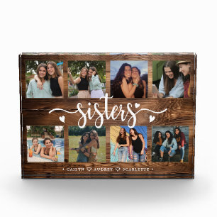 Sisters Photo Collage with 8 Photos & Custom Text