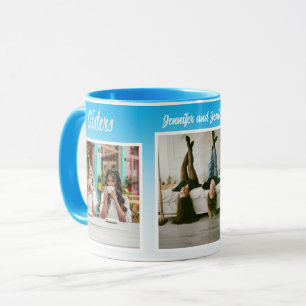 Sisters Photo Collage with Names, Best Therapy Mug