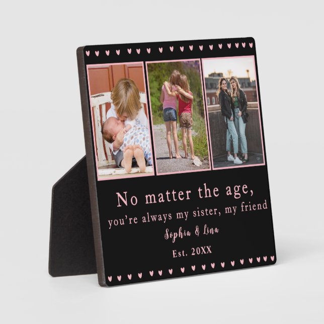 Sisters Photo Mug Plaque – Personalised Gift (Front)