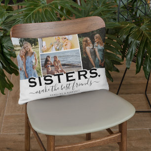 SISTERS Quote & Photo Collage Gift  Decorative Cushion