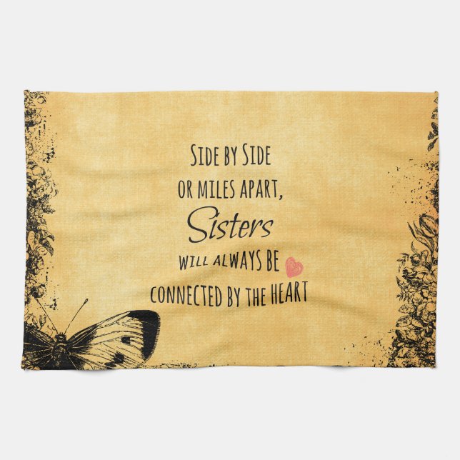 Sisters Quote Tea Towel (Horizontal)