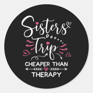 Sisters Road Trip 2022 Weekend Family Vacation Gir Classic Round Sticker