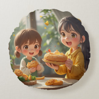 sisters  round cushion