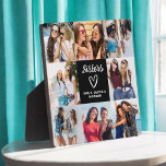 Sisters Script Gift For Friends Photo Collage Plaque<br><div class="desc">The Sisters Script Gift for Friends Photo Collage Plaque is a beautiful way to celebrate your cherished friendship. Featuring a stylish script design with the words “Sisters, ” this plaque allows you to upload your favourite photos together, creating a personalised and heartfelt keepsake. Perfect for birthdays, holidays, or just because,...</div>
