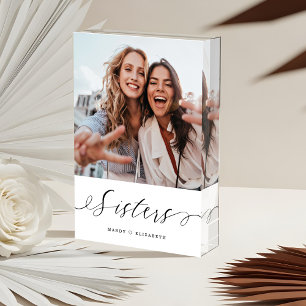 Sisters Script Gift for Sisters Photo Keepsake