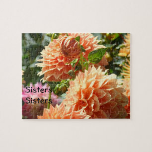 Sisters Sisters puzzle Orange Dahlia Flowers gifts
