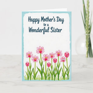 Sisters Special Day Flower Card