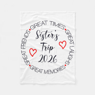 Sisters Trip 2026 Womens Weekend Cruise Vacation M Fleece Blanket