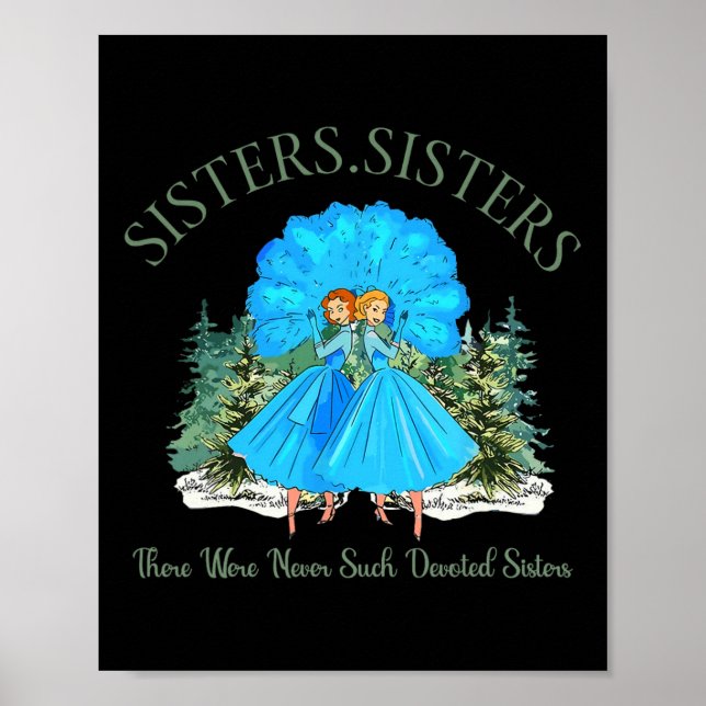 Sisters White Christmas Movie 1954 Pyjamas Holiday Poster (Front)
