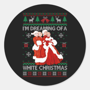 Sisters White Christmas Movie 1954 Xmas Pyjamas Ho Classic Round Sticker