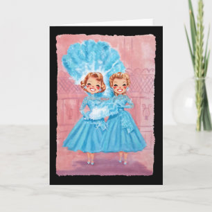 Sisters White Christmas Movie 1954 Xmas Snow Pajam Card