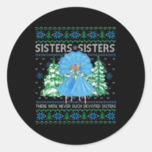 Sisters White Christmas Movie 1954 Xmas Snow Pajam Classic Round Sticker