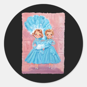 Sisters White Christmas Movie 1954 Xmas Snow Pajam Classic Round Sticker