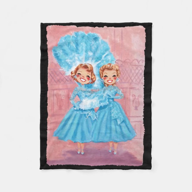 Sisters White Christmas Movie 1954 Xmas Snow Pajam Fleece Blanket (Front)