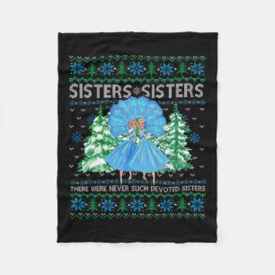 Sisters White Christmas Movie 1954 Xmas Snow Pajam Fleece Blanket