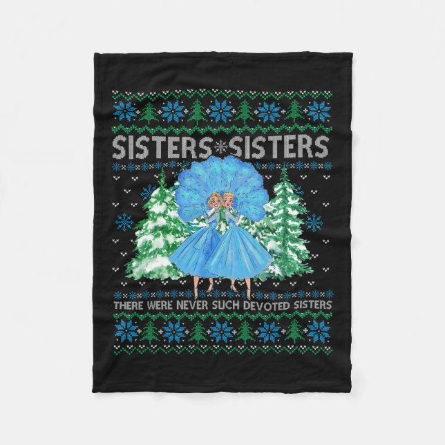 Sisters White Christmas Movie 1954 Xmas Snow Pajam Fleece Blanket (Front)