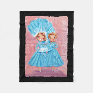 Sisters White Christmas Movie 1954 Xmas Snow Pajam Fleece Blanket