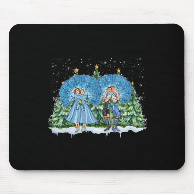 Sisters White Christmas Movie 1954 Xmas Snow Pajam Mouse Pad (Front)