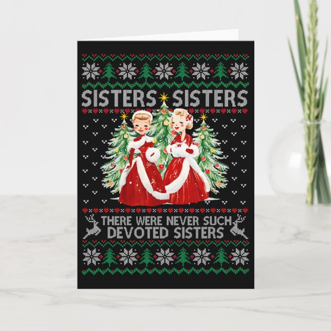 Sisters White Christmas Movie Xmas Snow Holiday Pa Card (Front)