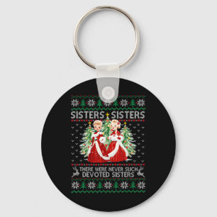 Sisters White Christmas Movie Xmas Snow Holiday Pa Key Ring
