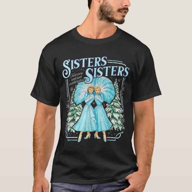 Sisters White Xmas Merry Christmas Snowflake Pajam T-Shirt (Front)