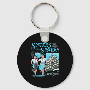 Sisters White Xmas Snowflake Pajamas Holiday Merry Key Ring