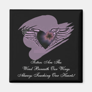 Sisters Winged Heart Magnet