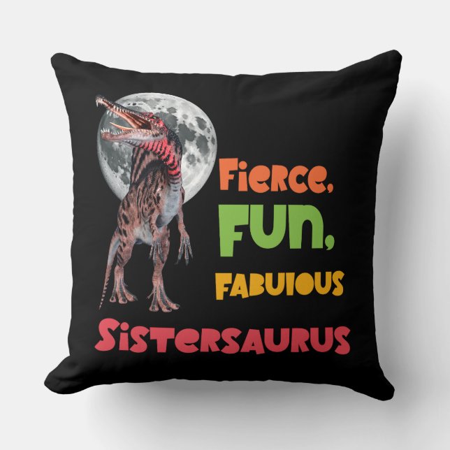 Sistersaurus Matching Sisters Dino Squad Design Cushion (Front)