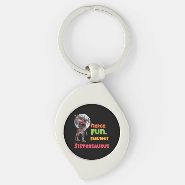 Sistersaurus Matching Sisters Dino Squad Design Key Ring (Front)