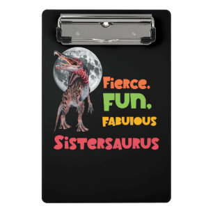 Sistersaurus Matching Sisters Dino Squad Design Mini Clipboard