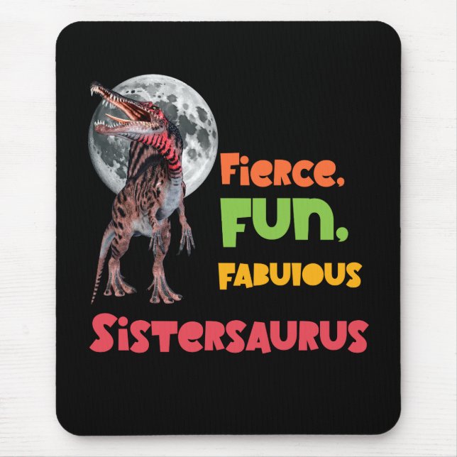 Sistersaurus Matching Sisters Dino Squad Design Mouse Pad (Front)