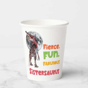 Sistersaurus Matching Sisters Dino Squad Design Paper Cups