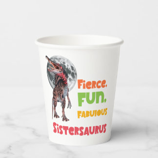 Sistersaurus Matching Sisters Dino Squad Design Paper Cups