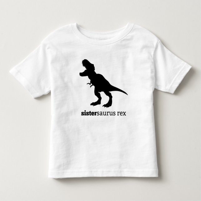 Sistersaurus rex matching family dinosaur tshirt (Front)