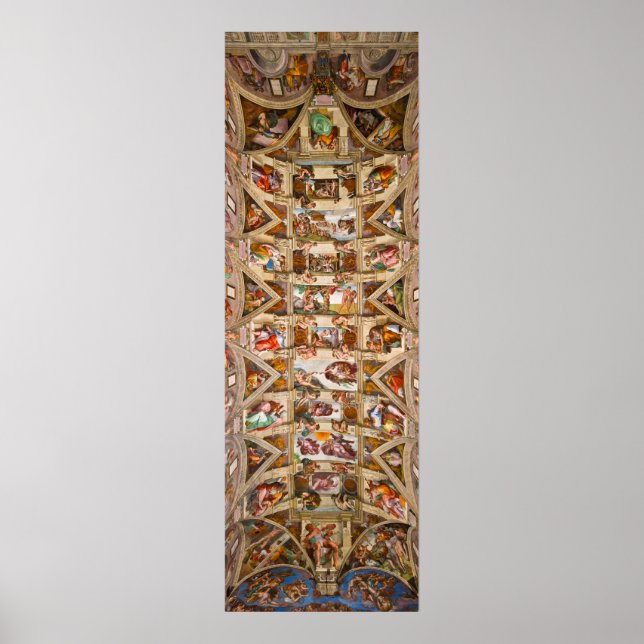 Sistine Chapel Ceiling, 1512 by Michelangelo Poster (Front)
