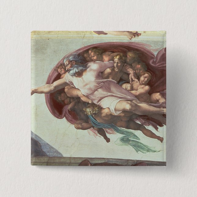 Sistine Chapel Ceiling 15 Cm Square Badge (Front)
