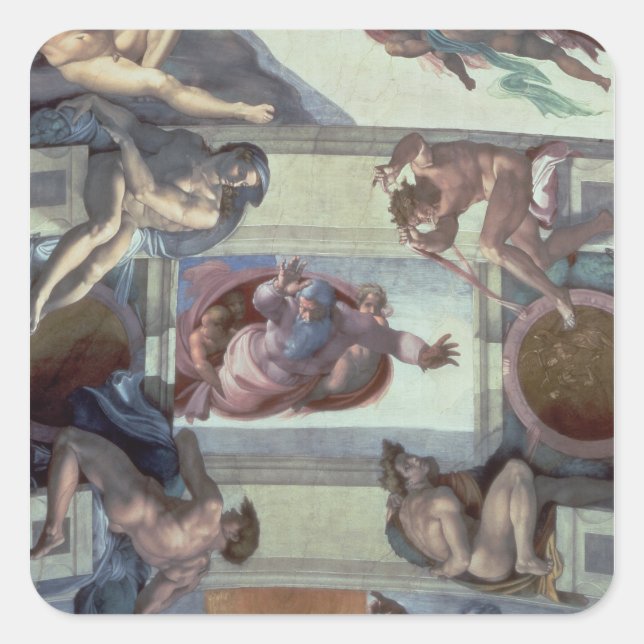 Sistine Chapel Ceiling 2 Square Sticker (Front)