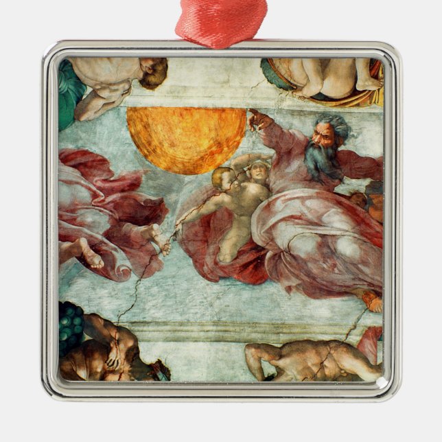 Sistine Chapel Ceiling 3 Metal Tree Decoration (Front)