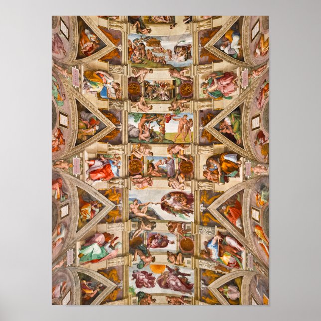 Sistine Chapel Ceiling by Michelangelo Buonarroti Poster (Front)