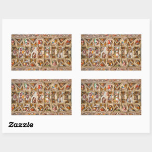 Sistine Chapel Ceiling by Michelangelo Buonarroti Rectangular Sticker