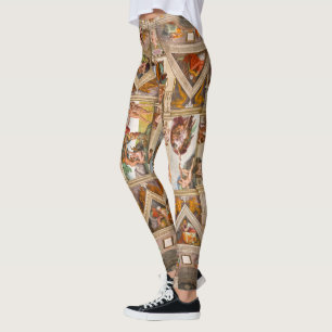 Sistine Chapel Ceiling by Michelangelo Leggings
