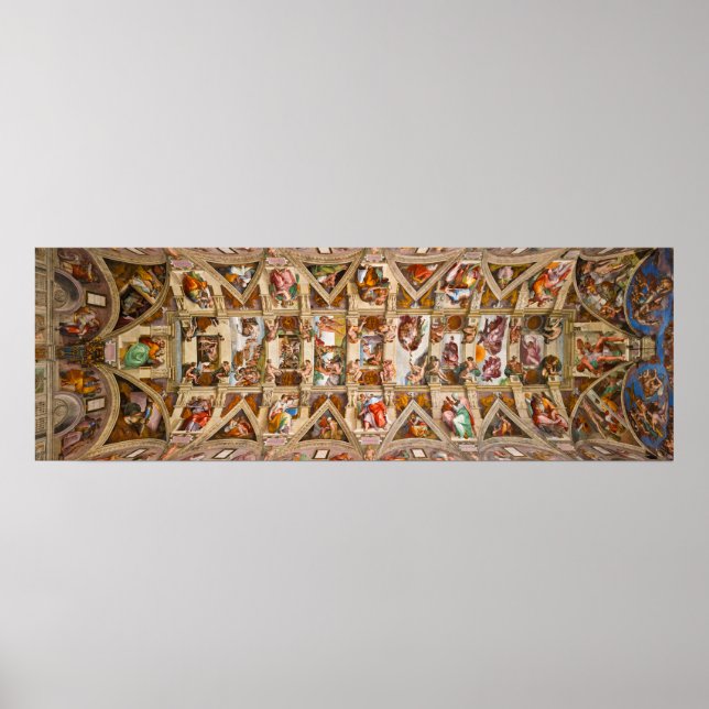 Sistine Chapel Ceiling by Michelangelo Poster (Front)