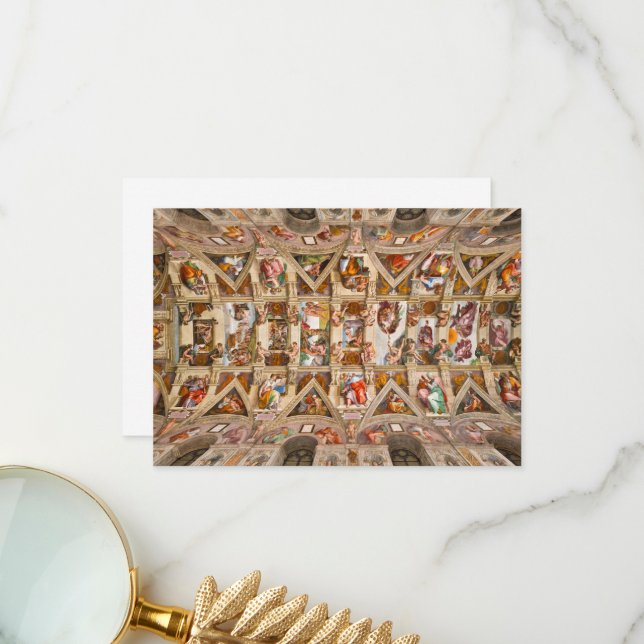 Sistine Chapel Ceiling by Michelangelo Thank You Card (Front/Back In Situ)