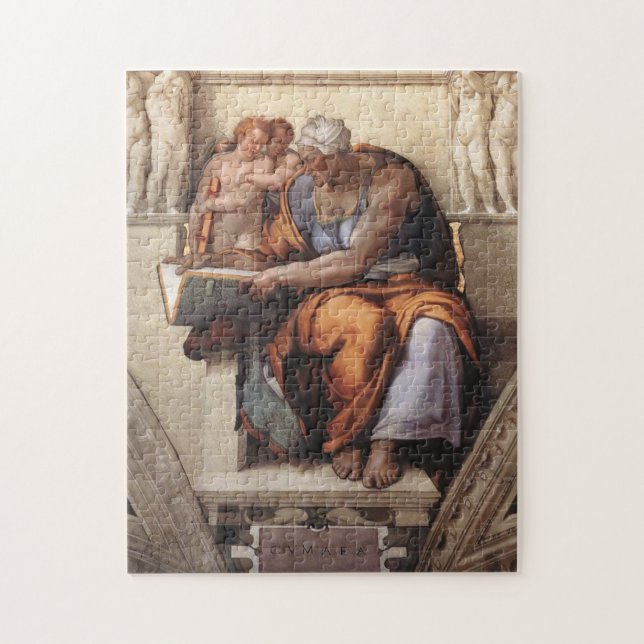 Sistine Chapel Ceiling: Cumaean Sibyl Michelangelo Jigsaw Puzzle (Vertical)