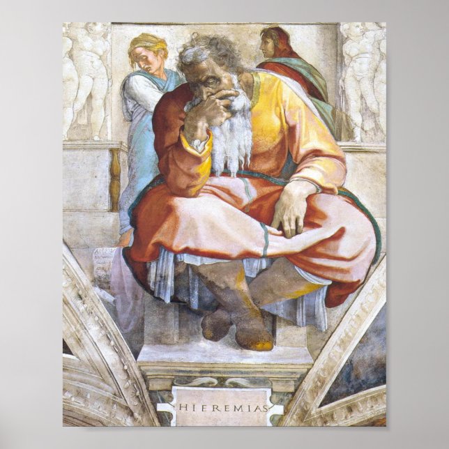 Sistine Chapel Ceiling Jeremiah By Michelangeo Poster (Front)