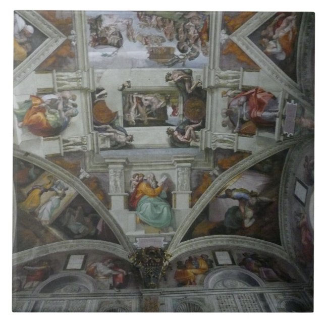 Sistine Chapel Ceiling, Rome Italy Ceramic Tile (Front)