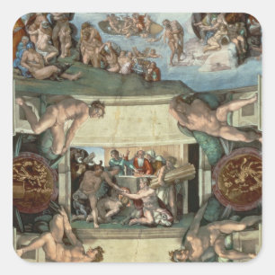 Sistine Chapel Ceiling Square Sticker