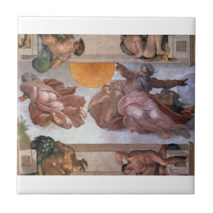 Sistine Chapel Ceiling Sun & Moon Michelangelo Ceramic Tile